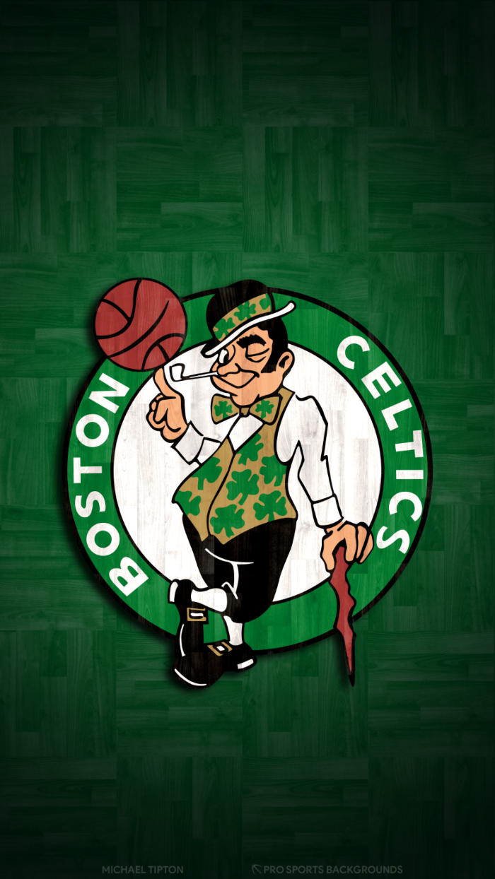 boston celtics logo, poster with green background, basketball backgrounds