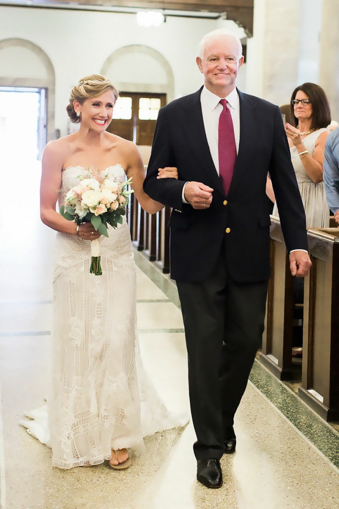 photo from inside the chapel, wedding songs, bride being walked down the aisle by her father