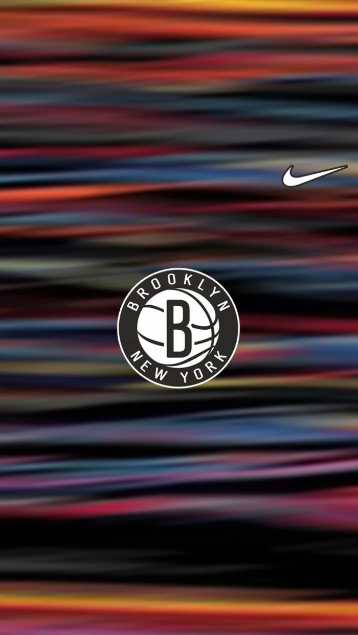 brooklyn nets logo, basketball backgrounds, nike logo, colorful background