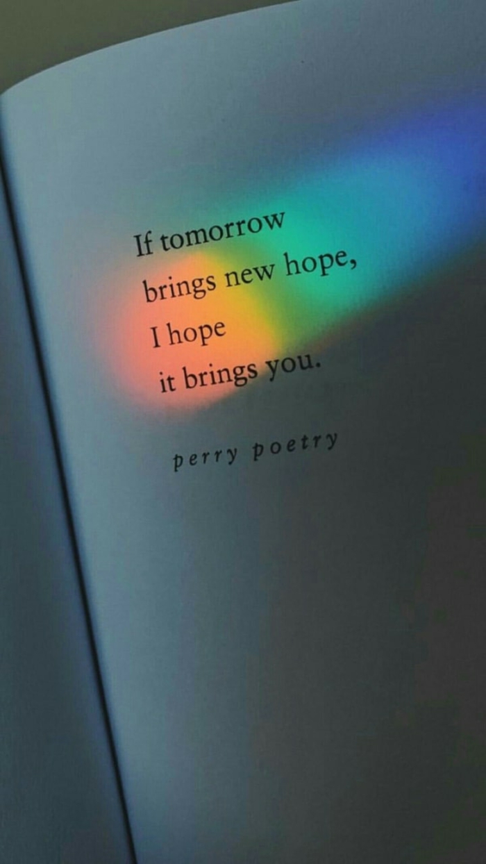 if tomorrow brings new hope i hope it brings you, strength positive quotes, black letters on white book page