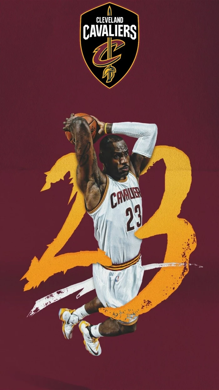lebron james, wearing cleveland cavaliers logo, best basketball wallpapers, dunking the ball