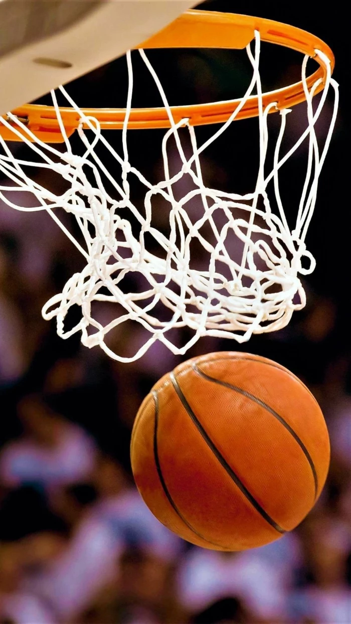 basketball ball, going through a basketball hoop, basketball wallpaper, close up photo