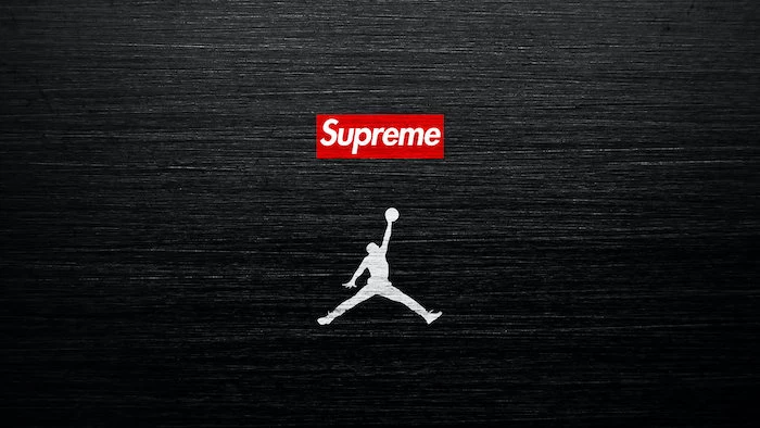 black background cool supreme wallpapers air jordan logo in white supreme logo in red and white