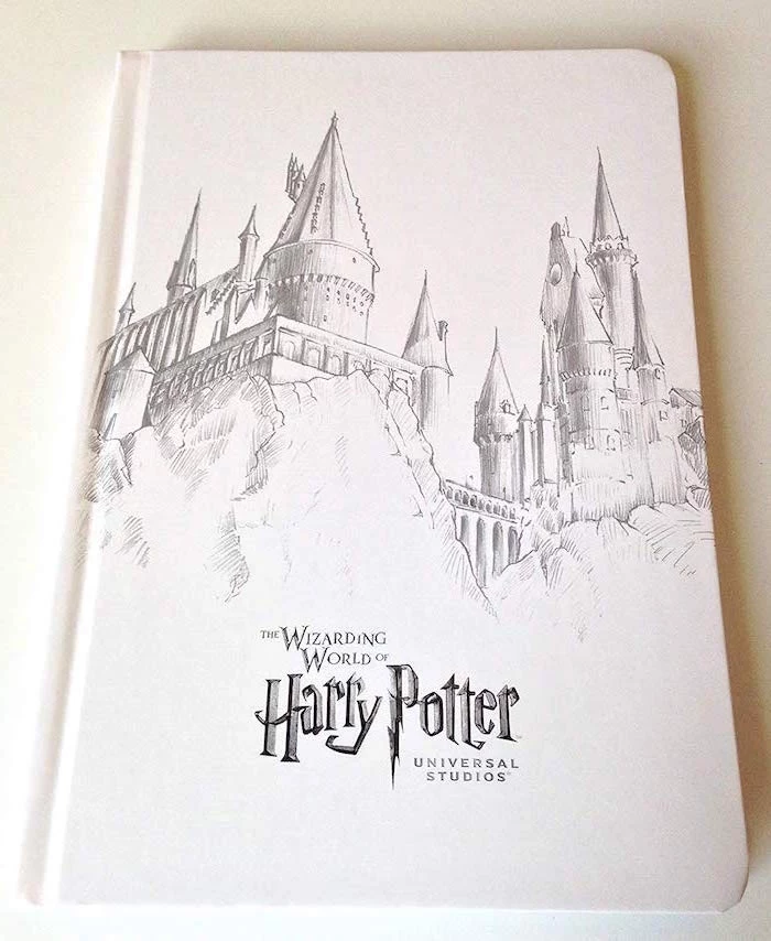 drawing of hogwarts castle, how to draw harry potter, black and white pencil sketch, wizarding world, universal studios