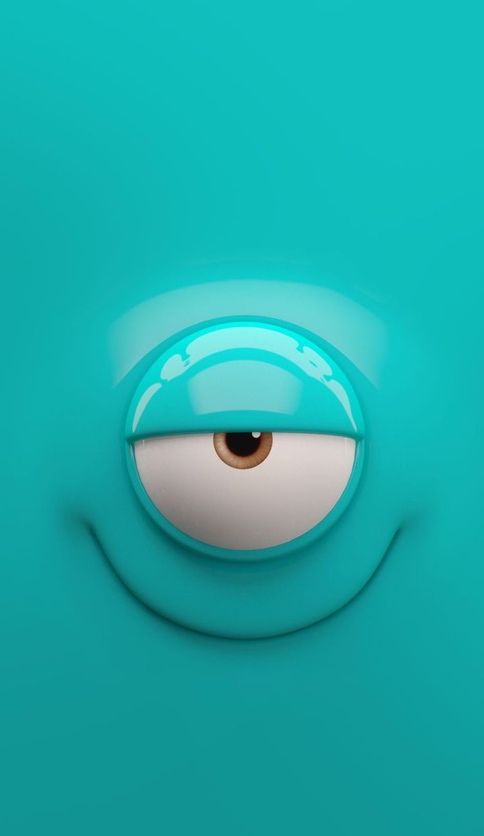 cool pc backgrounds one eyed cartoon creature with turquoise background