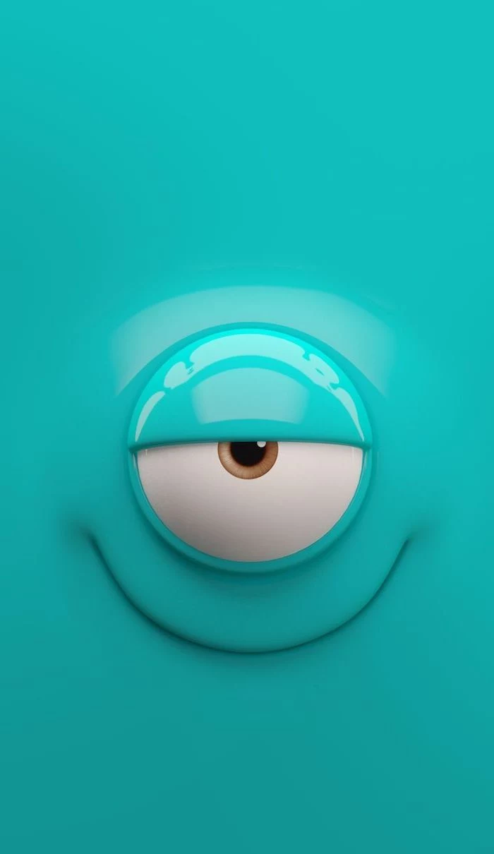cool pc backgrounds one eyed cartoon creature with turquoise background