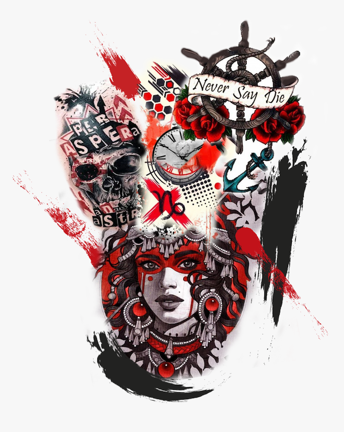 black and red tattoo designs