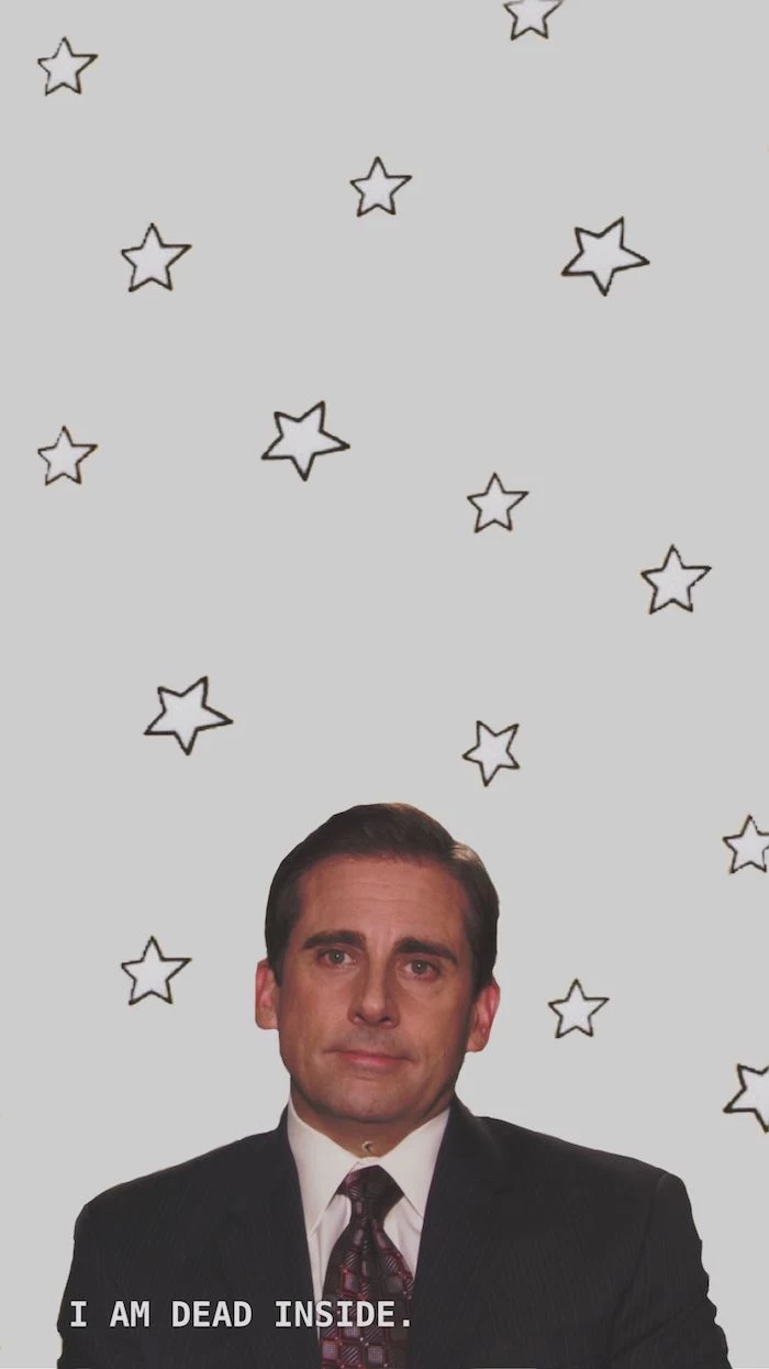 i am dead inside cool laptop wallpapers steve carrell as michael scott from the office grey background with stars