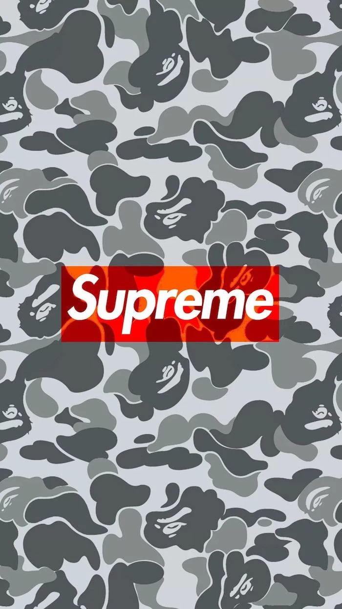 light and dark grey camouflage background supreme rose wallpaper supreme logo in red and white