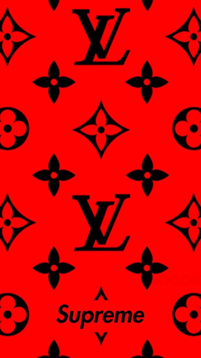louis vuitton logos in black on red background supreme rose wallpaper supreme written in black on the bottom