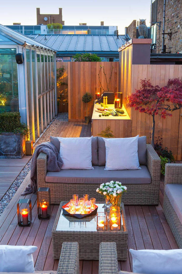 outdoor bbq ideas sofas and armchairs with grey cushions wooden kitchen cabinets with white countertop and grill