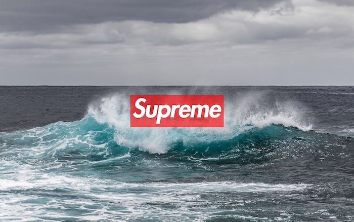 photo of an ocean wave cool wallpapers supreme logo of supreme in red and white at the center