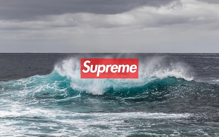 photo of an ocean wave cool wallpapers supreme logo of supreme in red and white at the center