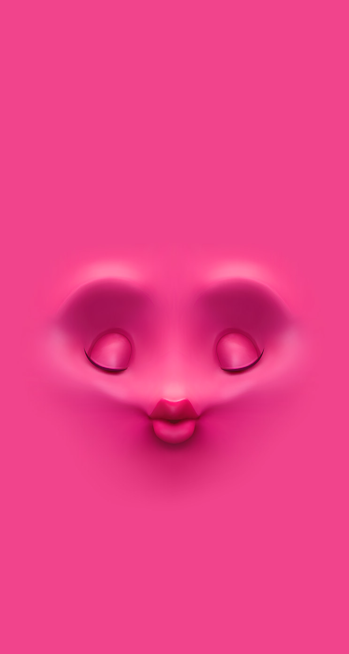 pink background cool computer wallpapers cartoon face with closed eyes kissing lips