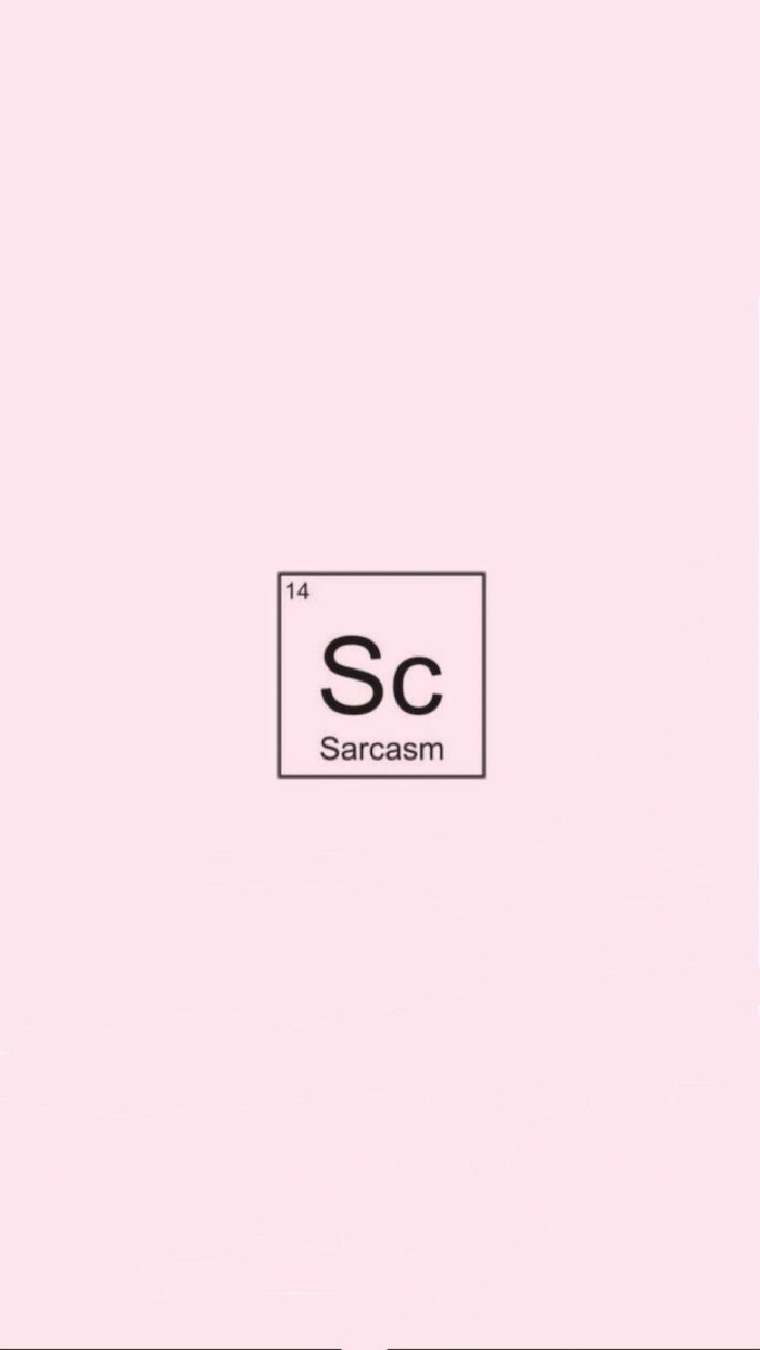 sc sarcasm written with black letter as chemical element cute pictures for wallpaper pink background