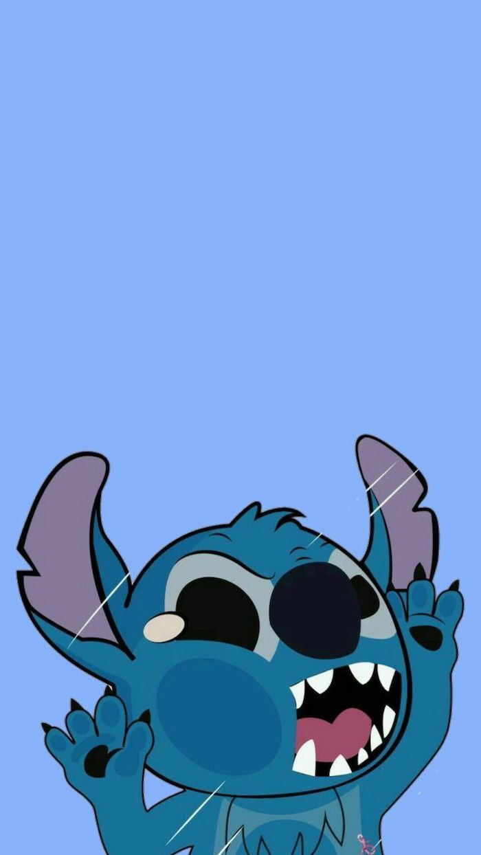 stitch from lilo and stitch cool laptop wallpapers drawn on blue background