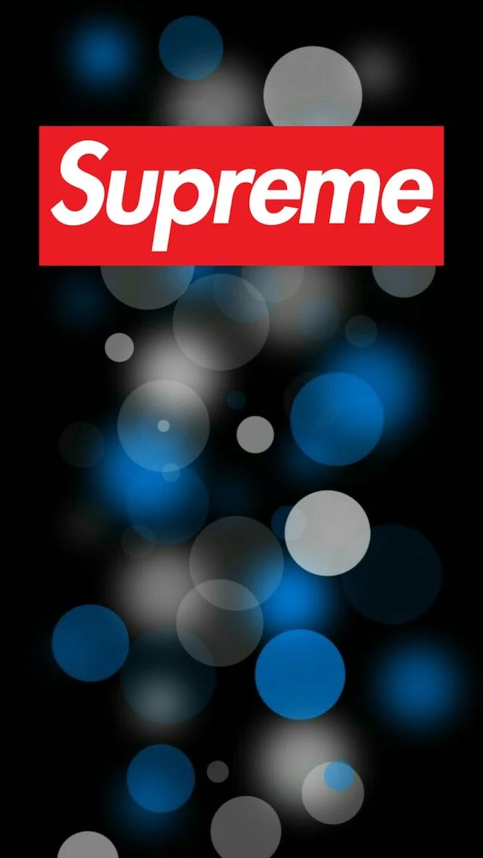 supreme logo wallpaper red and white supreme logo black background with grey blue dots