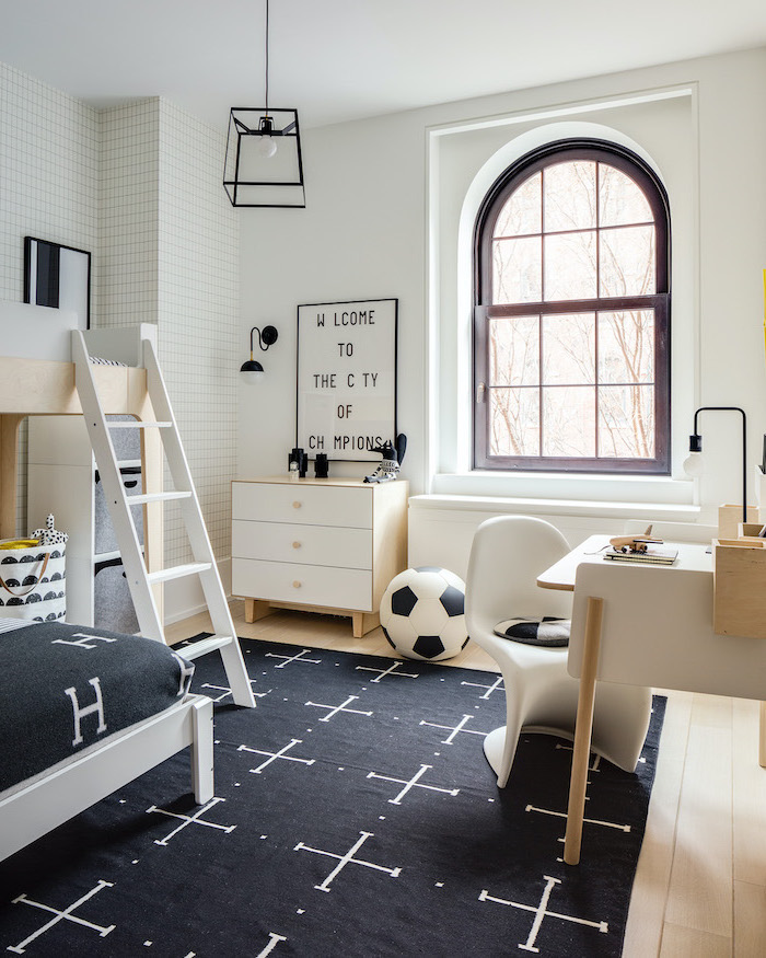 boys grey and white bedroom