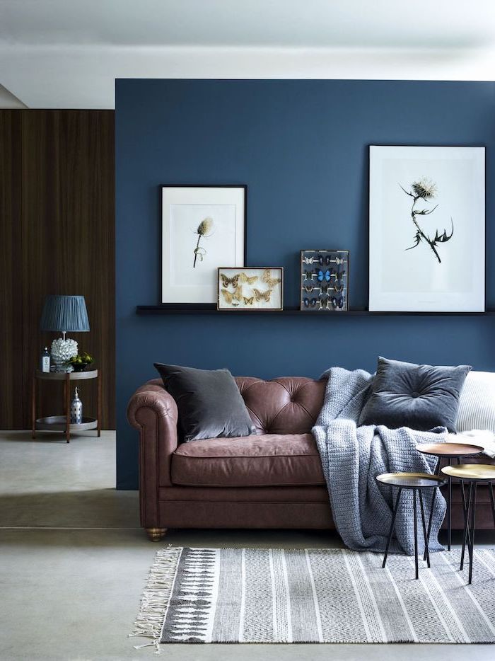 blue living room decorating ideas best of add some brown vintage leather into your living room with the