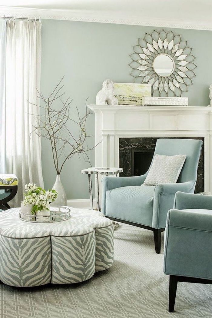 pale green and grey living room