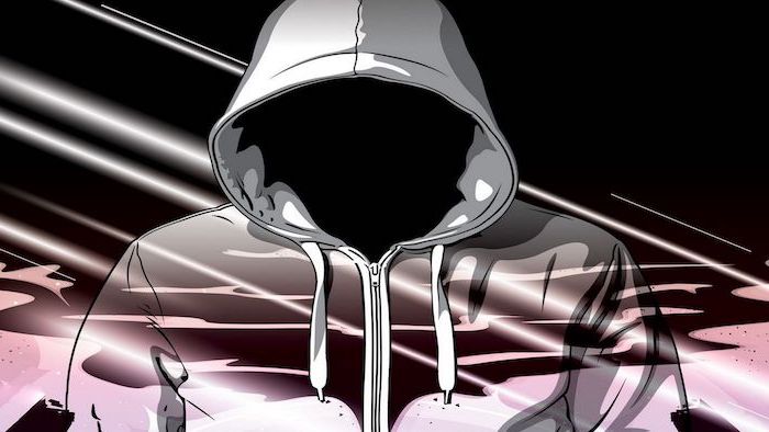 cool wallpapers for boys digital drawing of man wearing a hoodie with no face black and pink background