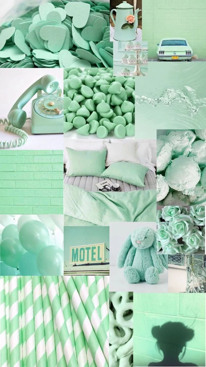 cute wallpapers for computer turquoise aesthetic photo collage with different photos in turquoise