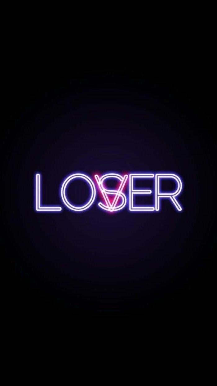 it movie inspired super cool wallpapers loser lover neon sign on black background