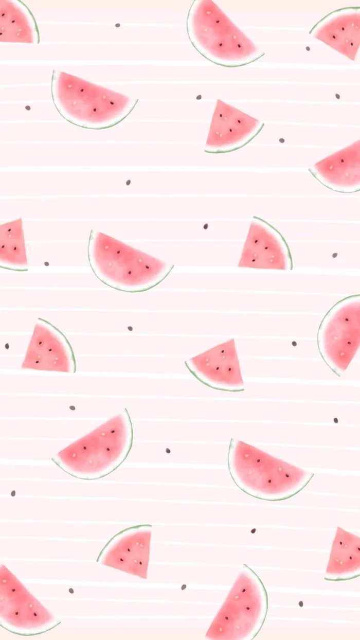 light pink background cute wallpapers for computer watercolor drawings of watermelon slices