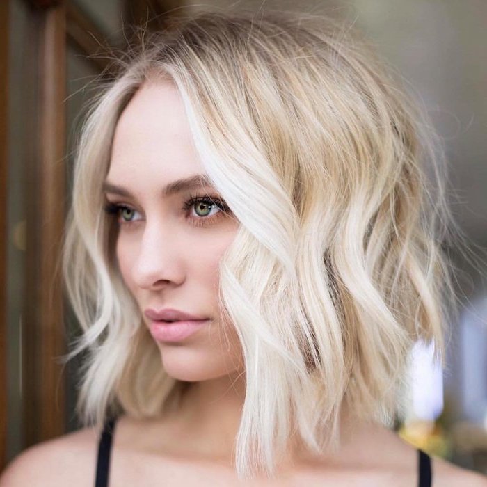 shoulder length blonde hair