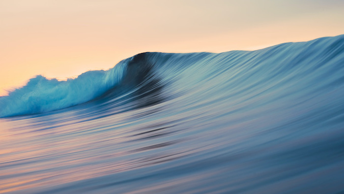 blue ocean wave close up photograph cute computer backgrounds orange sky at sunset