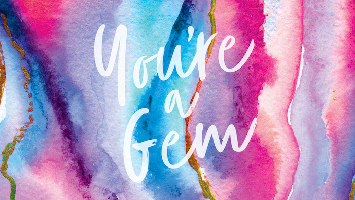 blue pink purple watercolor background with gold accents cute computer backgrounds youre a gem written with large white letters in cursive font