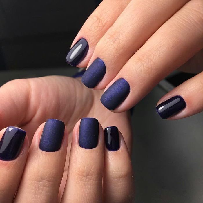 dark blue nail polish on shoer squoval nails fall nail designs dark blue glitter nail polish on middle and ring fingers