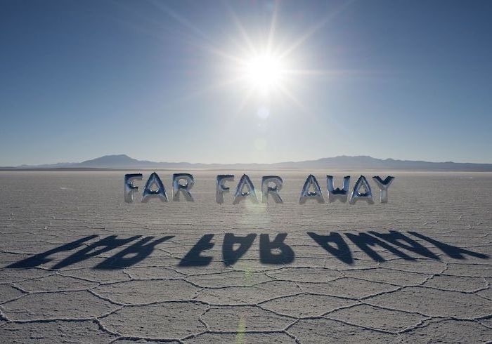 far far away silver balloons high resolution desktop backgrounds desert landscape with sun shining high on blue sky