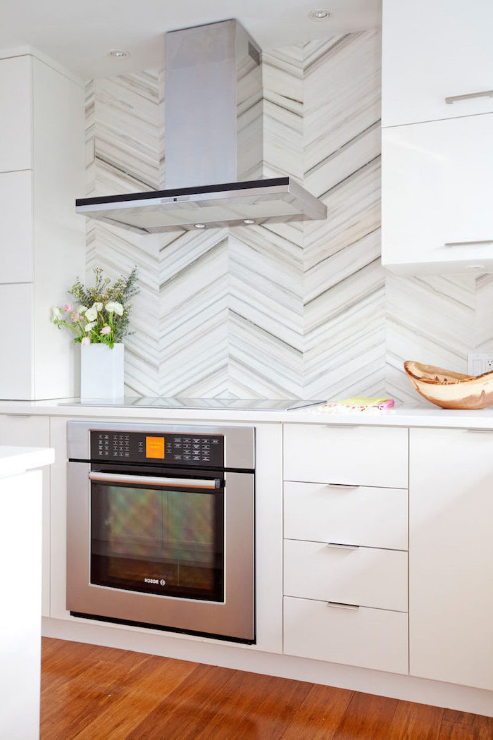 Ultra Modern Kitchen Backsplash Ideas, Modern Kitchen Backsplash Ideas With White Cabinets