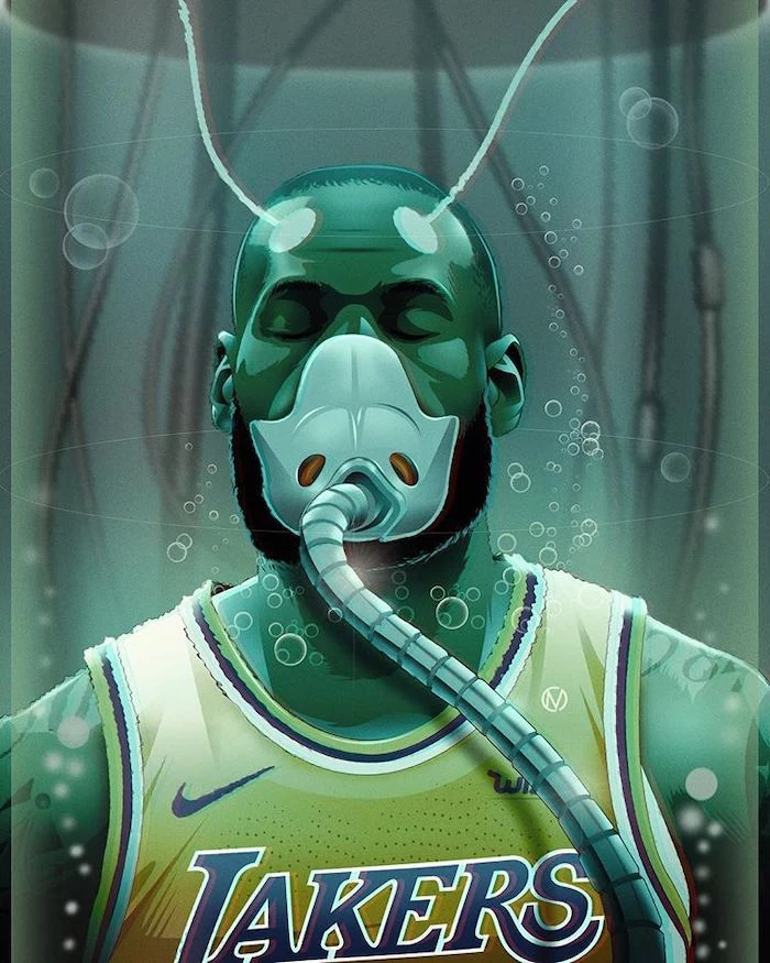 drawing of lebron james inside water held by wires cool nba wallpapers wearing lakers uniform
