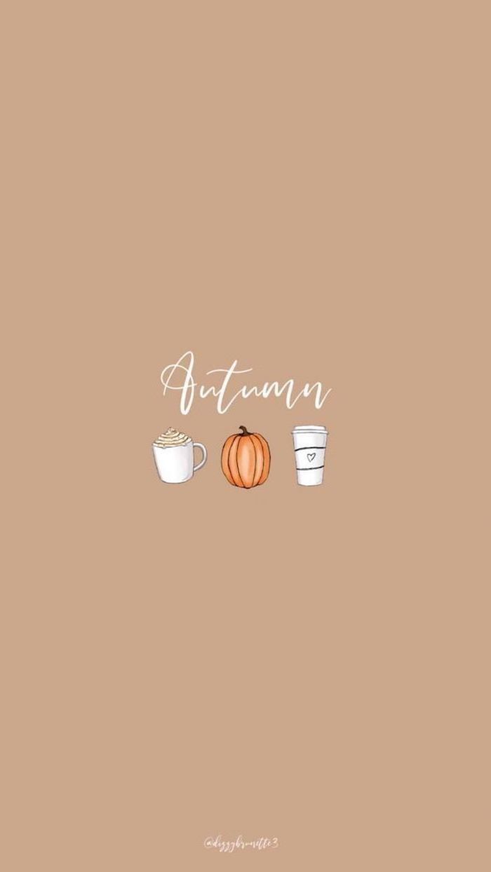 pumpkin spice latte pumpkin coffee cup drawings cute fall wallpaper iphone autumn written in white cursive font
