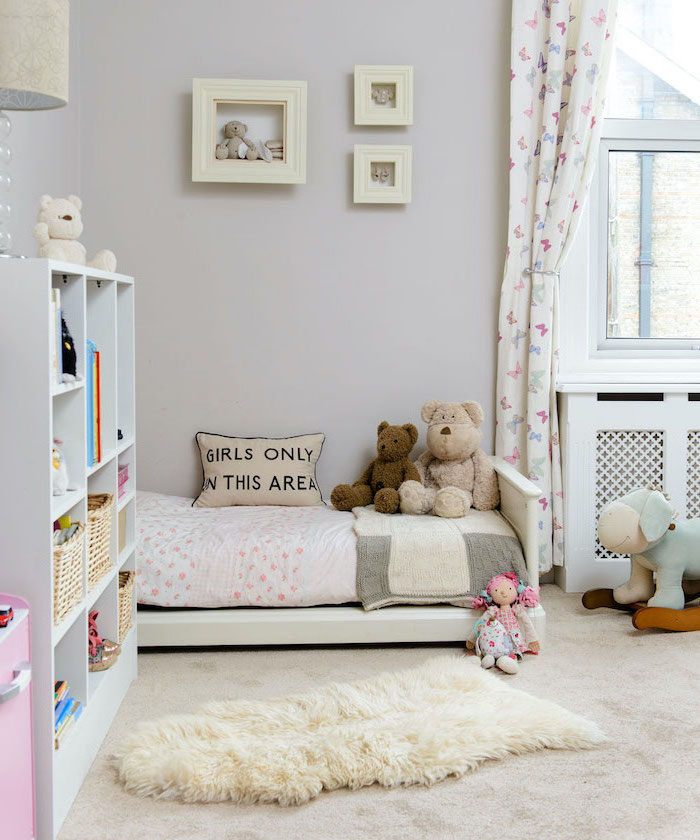 teenage girl beds single bed girl only in this area throw pillow white carpet colorful curtains lots of stuffed toys