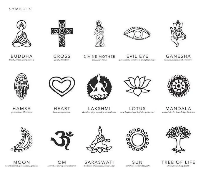different symbols and their meaning tattoos that mean strength black and white drawing on white background