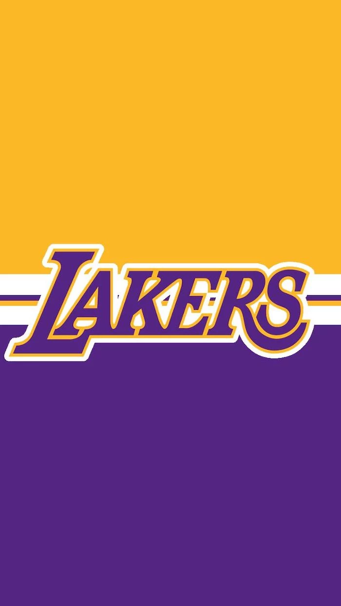 half purple half gold lakers background lakers written in purple in the middle