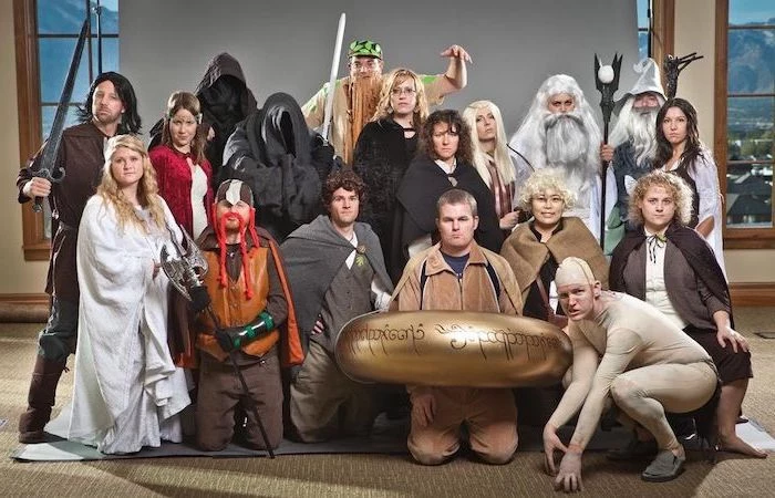 large group of people dressed as characters from the lord of the rings franchise halloween costumes for 3 people