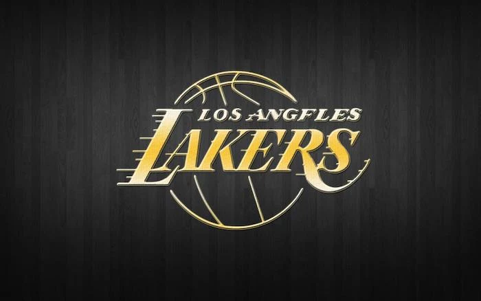 los angeles lakers written in yellow with their logo lakers wallpaper black background
