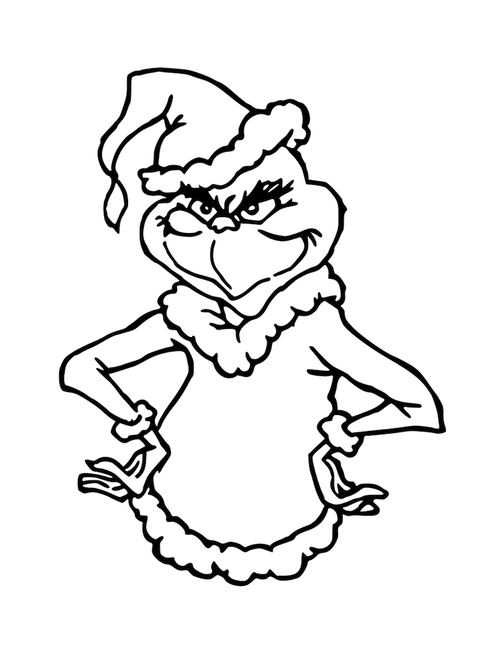 Grinch Cute Christmas Coloring Pages / Grinch coloring pages on his
