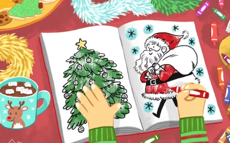 christmas coloring pages for kids drawing of coloring book child coloring on it with crayons hot chocolate next to it