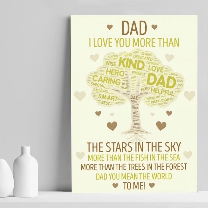 christmas gift ideas for dad dad i love you more than personalised poster with white background