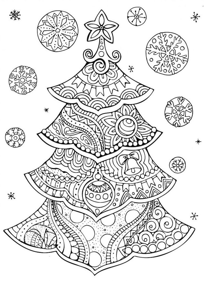 christmas tree abstract drawing with star tree topper free printable christmas coloring pages black and white drawing