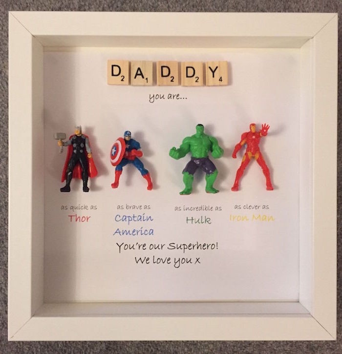 daddy you are our superhero unique gifts for dad personalised posted made with thor captain america hulk iron man action figures