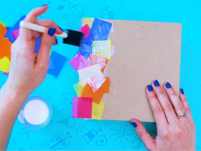 how to make a time capsule art and craft ideas for kids step by step diy tutorial carton box decorated with paper confetti
