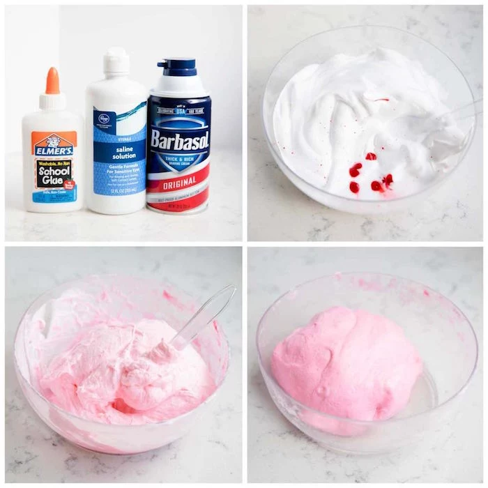 how to make slime step by step diy tutorial what to do on a rainy day photo collage with instructions