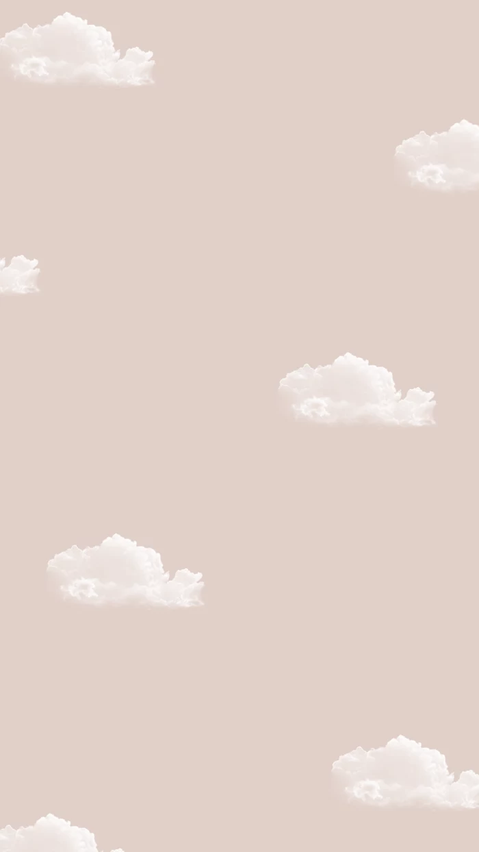 drawing of small white clouds in the same shape on pink background simple phone backgrounds