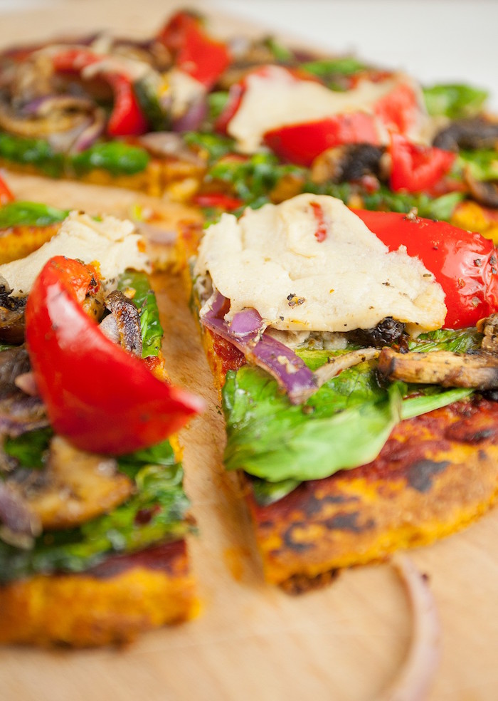 homemade pizza dough recipe sweet potato crust with tomato basil onion cut into slices